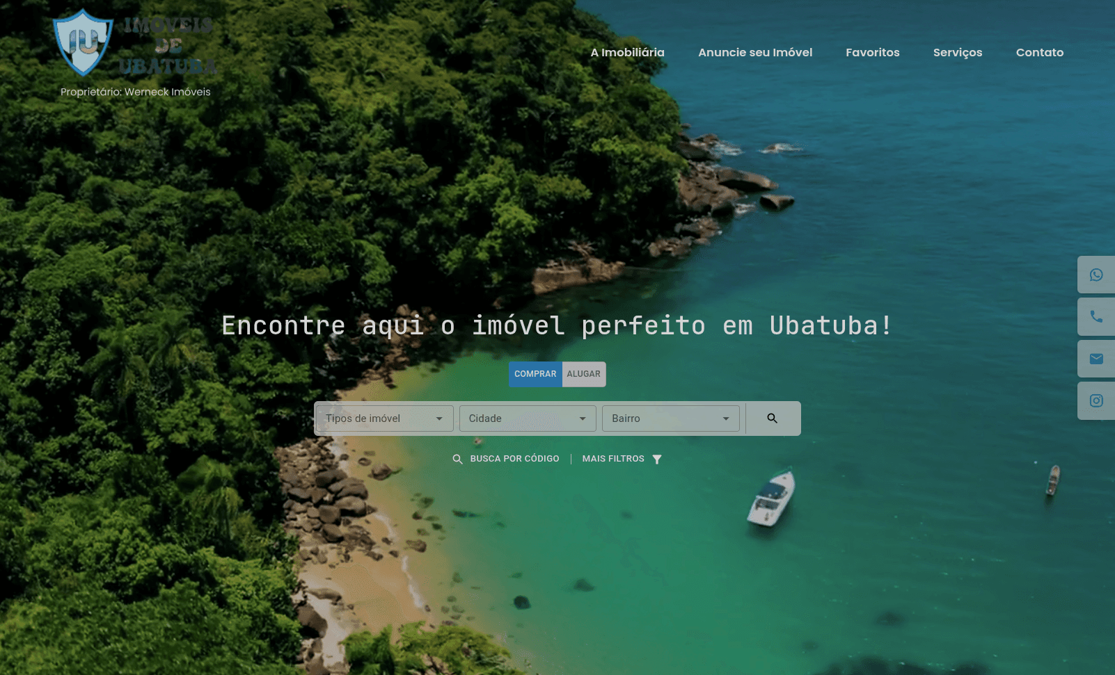 Site da Imobiliária Imoveis de Ubatuba