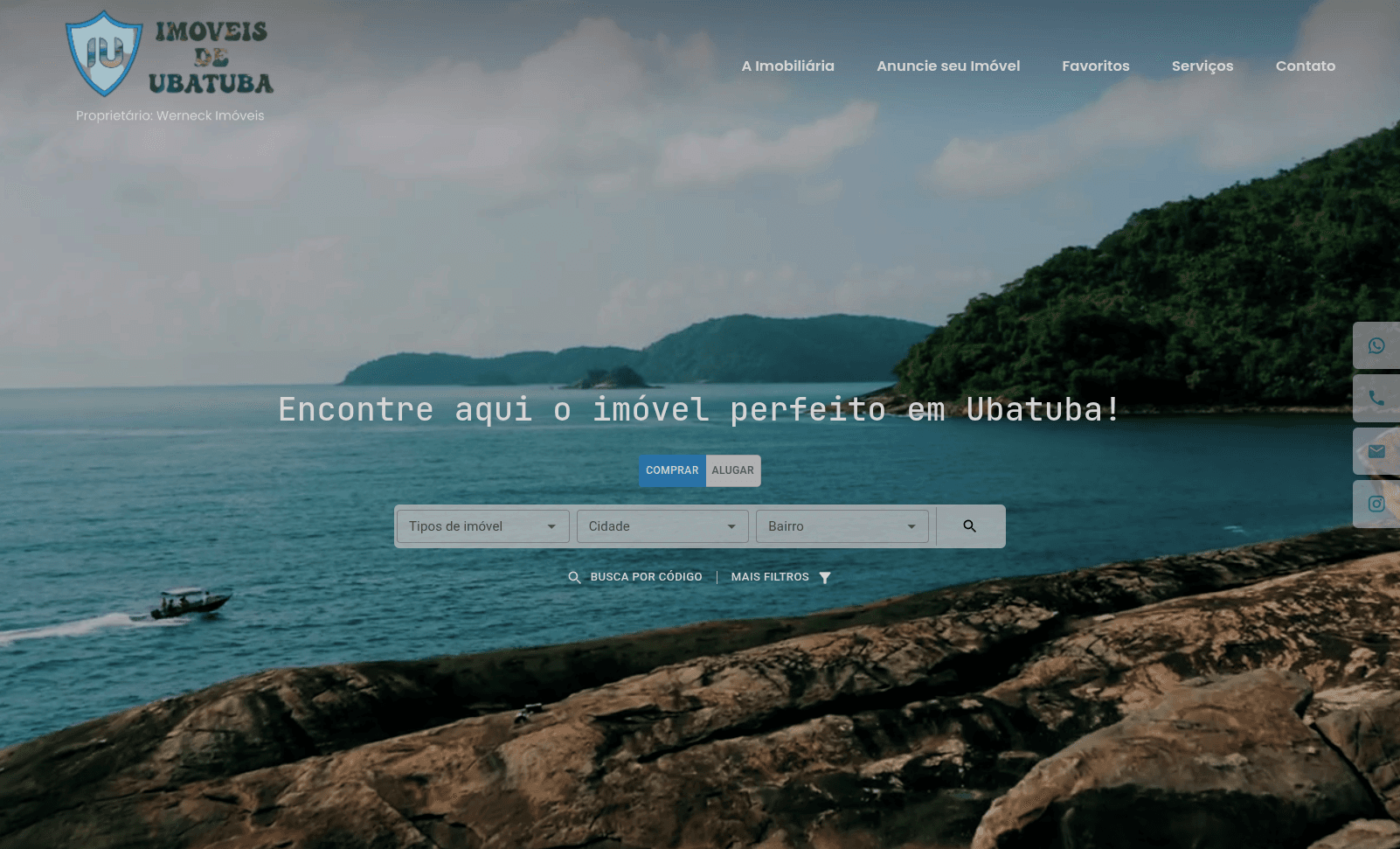 Site da Imobiliária Imoveis de Ubatuba
